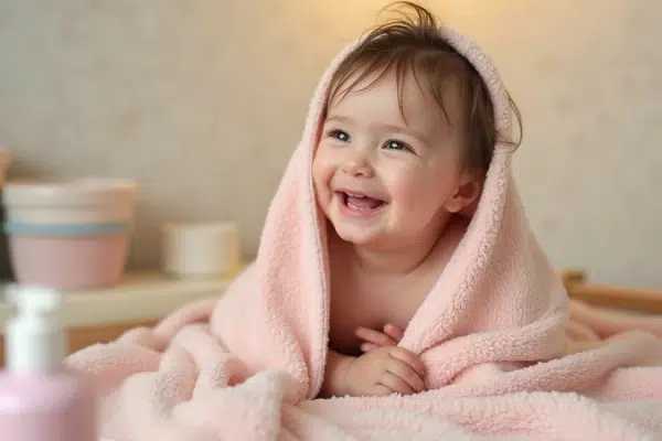 نوزاد بعد حمام